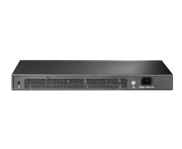 JetStream 24-Port Gigabit L2+ Managed Switch with 4 SFP Slots - Backside view