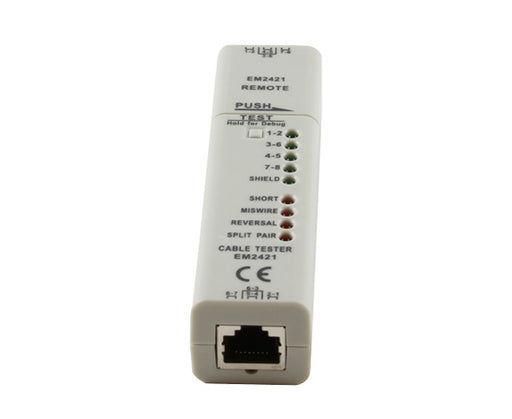 Network Cable Tester, RJ45, Pair and Shield LEDs, Fault Indicator LEDs