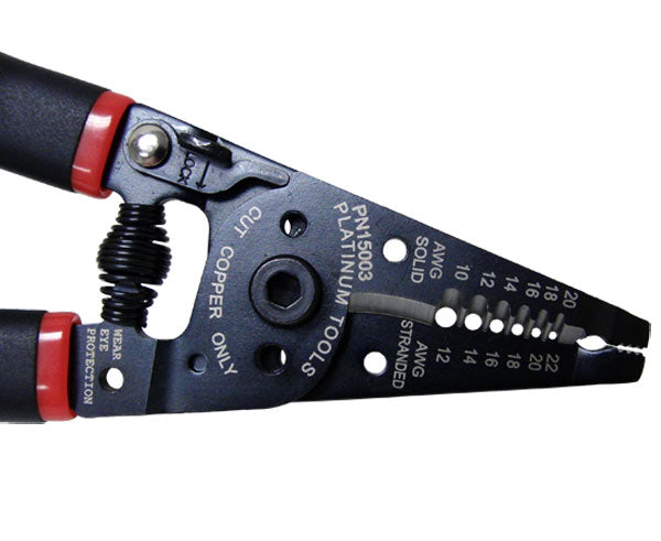 ProStrip 10AWG - 20AWG Wire Stripper - Close up of stripper labels - Primus Cable