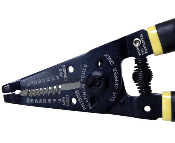 ProStrip 16AWG to 30AWG Wire Stripper - Black Side Close Up - Primus Cable Hand Tools for Cable Installation