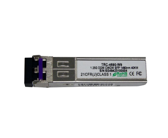 SFP Optical Transceiver Modules, Single Mode, CWDM-SFP-1490-40, 40KM 1000BASE-CWDM, 1490nm LC Connector, 1.25G, Cisco Compatible