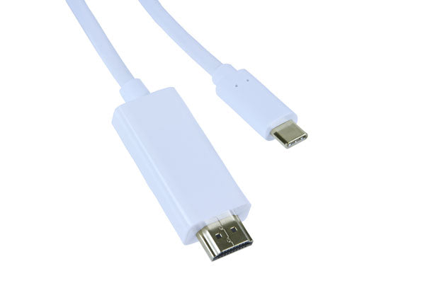 USB 3.1 Type C Male to HDMI 2.0 Male Cable, White, 6FT, 10FT, 4K x 2K at 60Hz