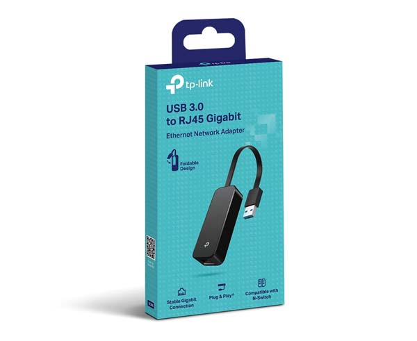 USB 3.0 to Gigabit Ethernet Network Adapter, Black