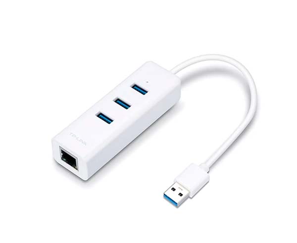 USB 3.0 3-Port Hub & Gigabit Ethernet Adapter 2 in 1 USB Adapter