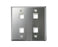 Stainless Steel Keystone Wall Plate, Double-Gang - 4 Port
