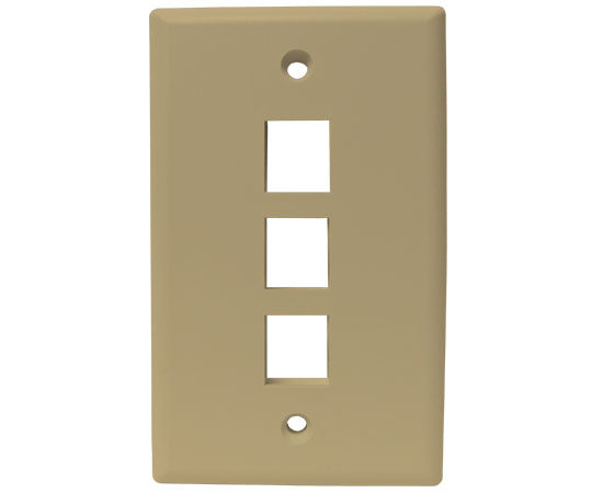 MIG+ Wall Plate, High Density 3 Ports - Almond