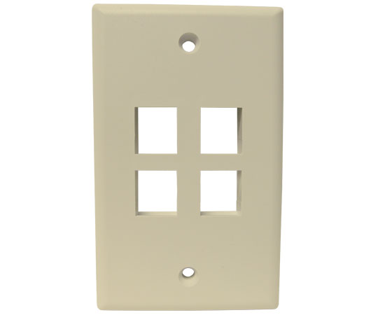 MIG+ Wall Plate, High Density 4 Ports - Ivory
