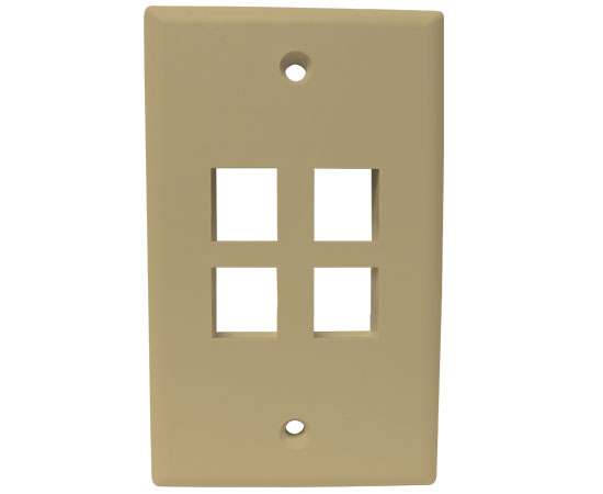 MIG+ Wall Plate, High Density 4 Ports - Almond