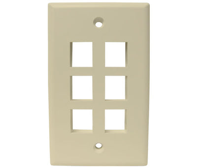 MIG+ Wall Plate, High Density 6 Ports - Ivory