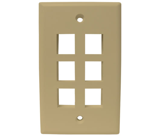 MIG+ Wall Plate, High Density 6 Ports - Almond
