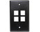 MIG+ Wall Plate, High Density 4 Ports - Black