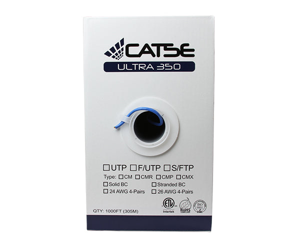 CAT5E Ethernet Cable, CAT5E UTP Cable, CM Rated, 500FT
