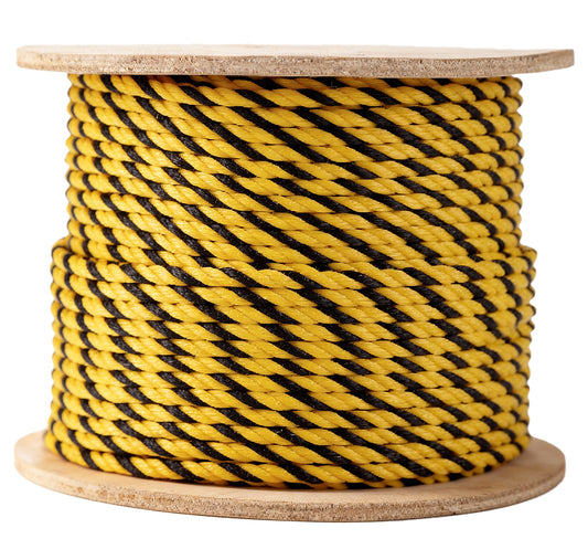 3 Strand Yellow/Yellow/Black Polypropylene Barrier Rope