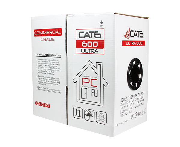 CAT6 Outdoor CMX Cable, Sunlight Resistant 1000' Pull Box