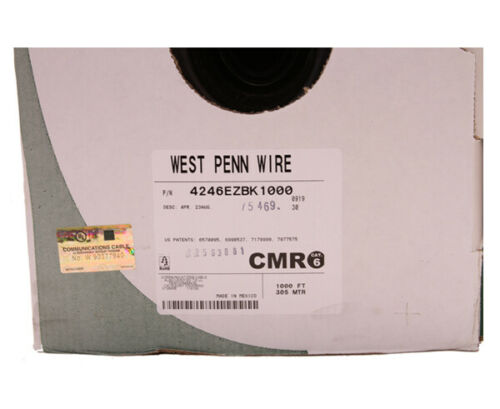 CAT6 Ethernet Cable 23AWG SOLID COPPER UL Listed CMR (BK) - 1000FT.